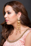 Floral Earring With 9 Jhumki Drops With Pearls