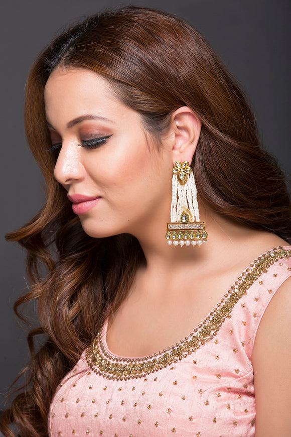 Kundan & Pearl Hanger Earring