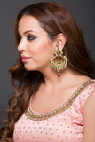 Kundan Chaand-Bali With Over The Ear Chain