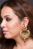 Kundan Chaand-Bali With Over The Ear Chain