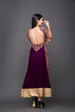 Hand Embroidered Velvet Straight Suit With Dupatta