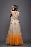 Hand Embroidered Cocktail Lava Gown
