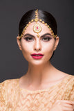 Matha Patti With Red Green and White Stones