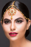 Matha Patti With Red and White Stones