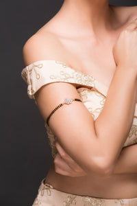 AD Baaju Band With Black Beads