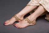 Golden American Diamond And Ghungroo Anklet