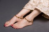 Gold And Pearl Drops Anklet
