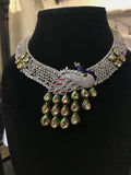 AD necklace with peacock design
