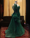Structured Emerald green cocktail gown