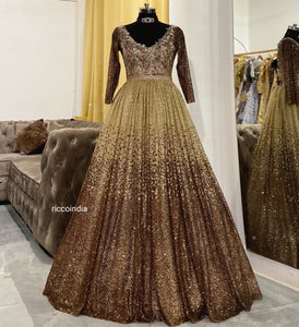 Ombré brown sparkle gown
