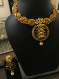 Black rhinestone gold necklace set