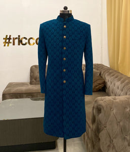 Turquoise sherwani