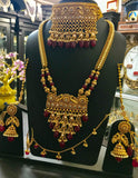 Bridal necklace with red stones