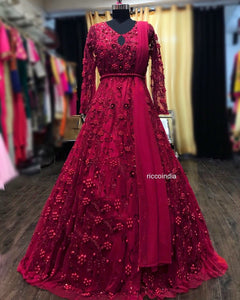 Pink beadwork cocktail gown