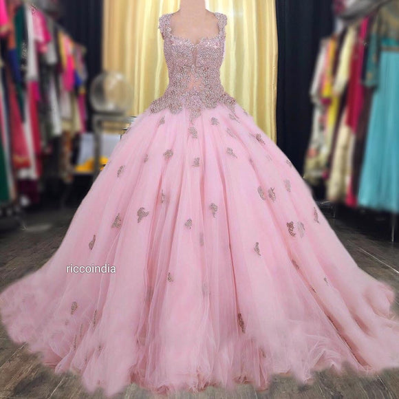 Sevintage Light Pink Ball Gown Prom Dresses Ruffles Tulle Appliques Lace  Formal Party Dresses Princess Plus Size Evening Gowns - Prom Dresses -  AliExpress