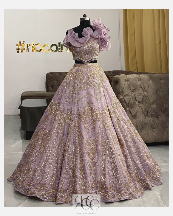 Lavender Lehenga with structured corset top