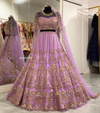 Lavender Lehenga with detachable train