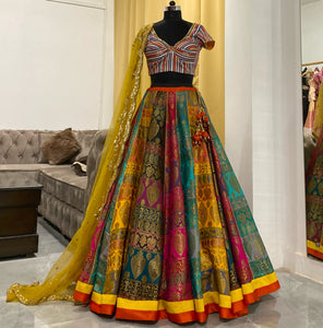 Multicolour benarsi lehenga
