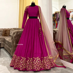 Purple dori work lehenga
