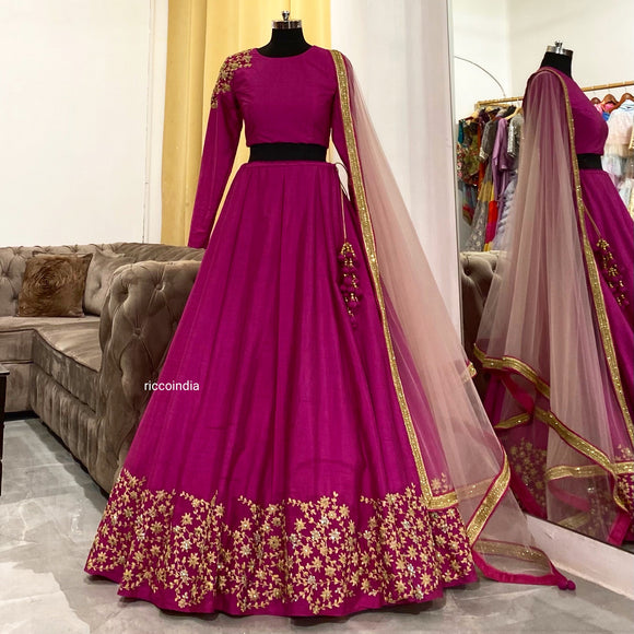 Purple dori work lehenga