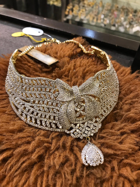 American diamond knot necklace