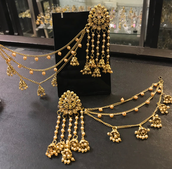 22 carat gold Fancy Latkan Earrings 032 - Prayosha