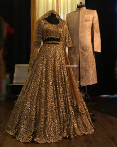 Copper Gold and beige couple set.