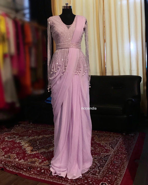 Saree Gown Design - FashionBuzzer.com