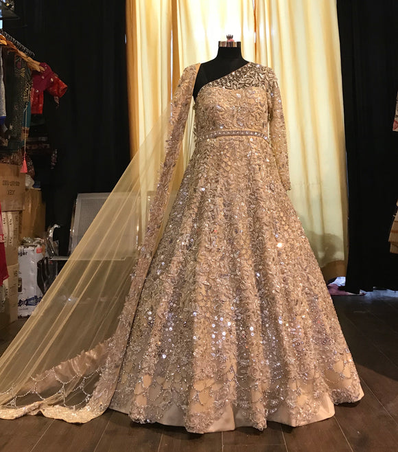 Couture Indian Gown with Pakistani embroidery