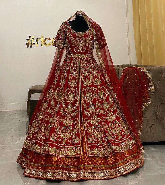 Achkan jacket Bridal Lehenga – Ricco India - Main Image