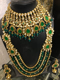 Green stone bridal necklace