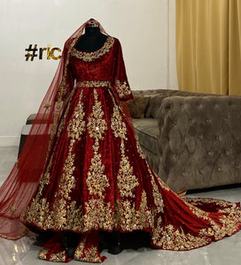 High low Bridal Anarkali gown