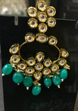 Emerald stone Kundan earring